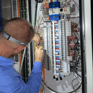 electrician fixing switchboard